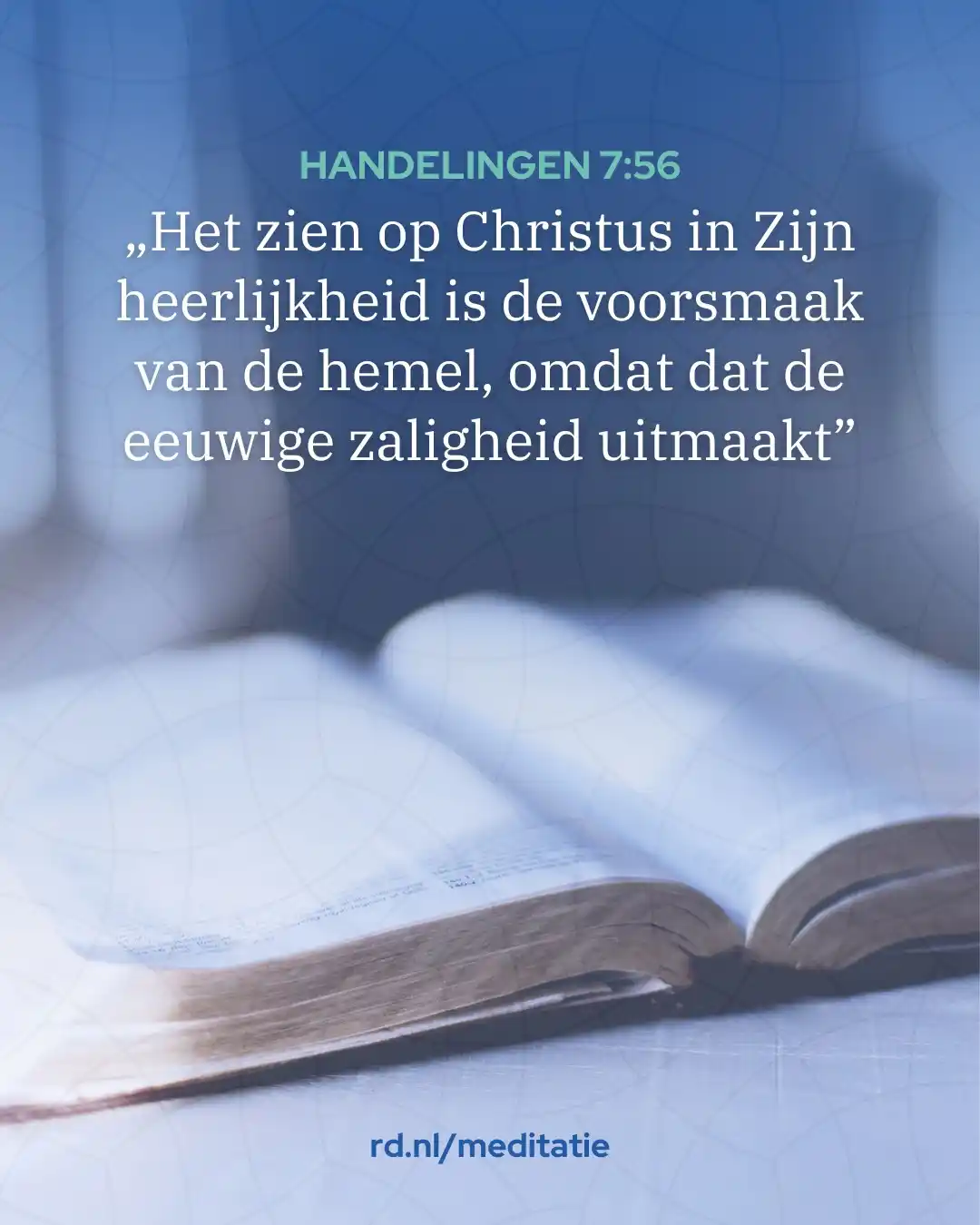 Image from Reformatorisch Dagblad: *Meditatie* || „Wij kunnen niet, zoals Stefanus dat wel kon, op buiten...