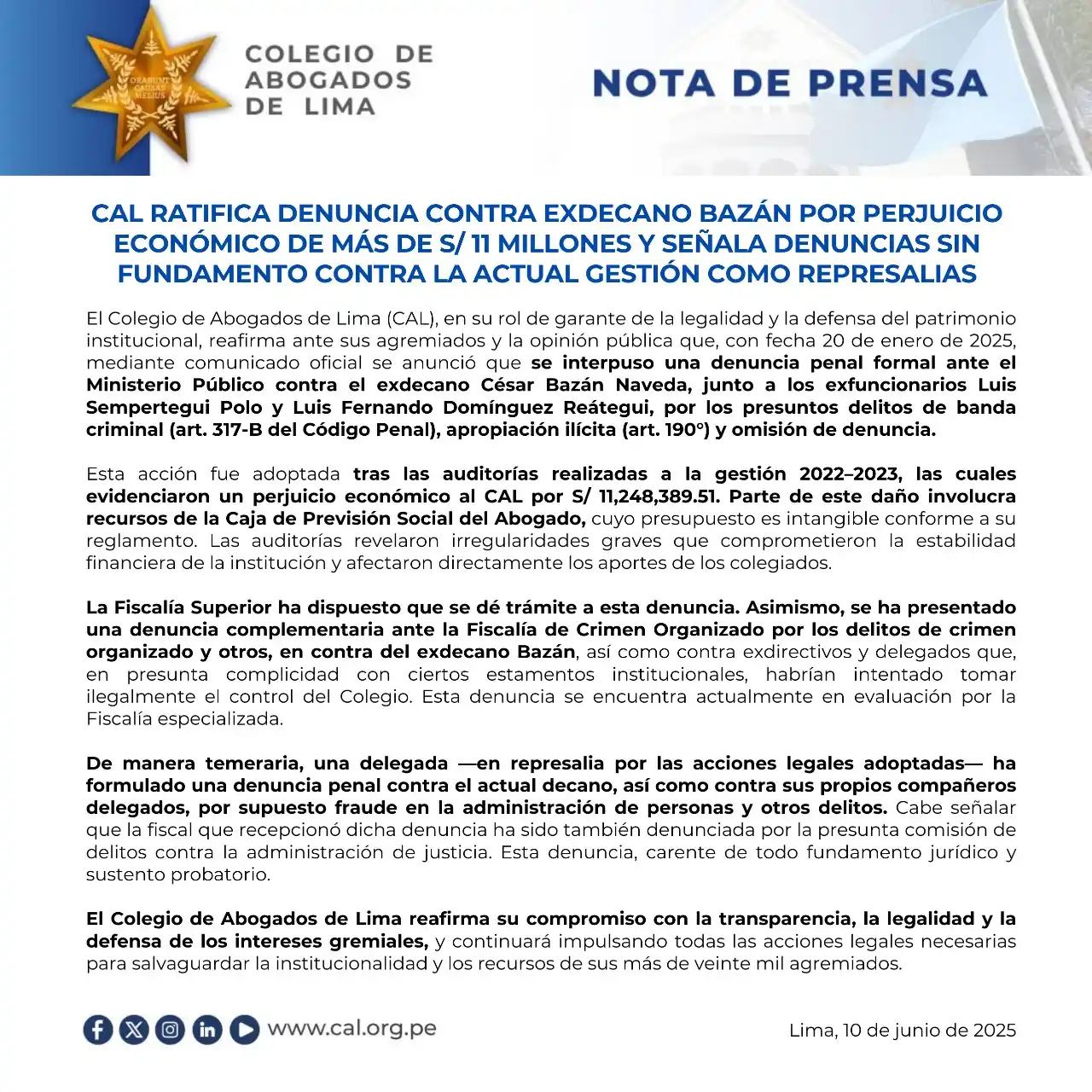 Image from Colegio de Abogados de Lima: *🔵📢<a class="text-blue-500 hover:underline cursor-pointer" href="/ha...