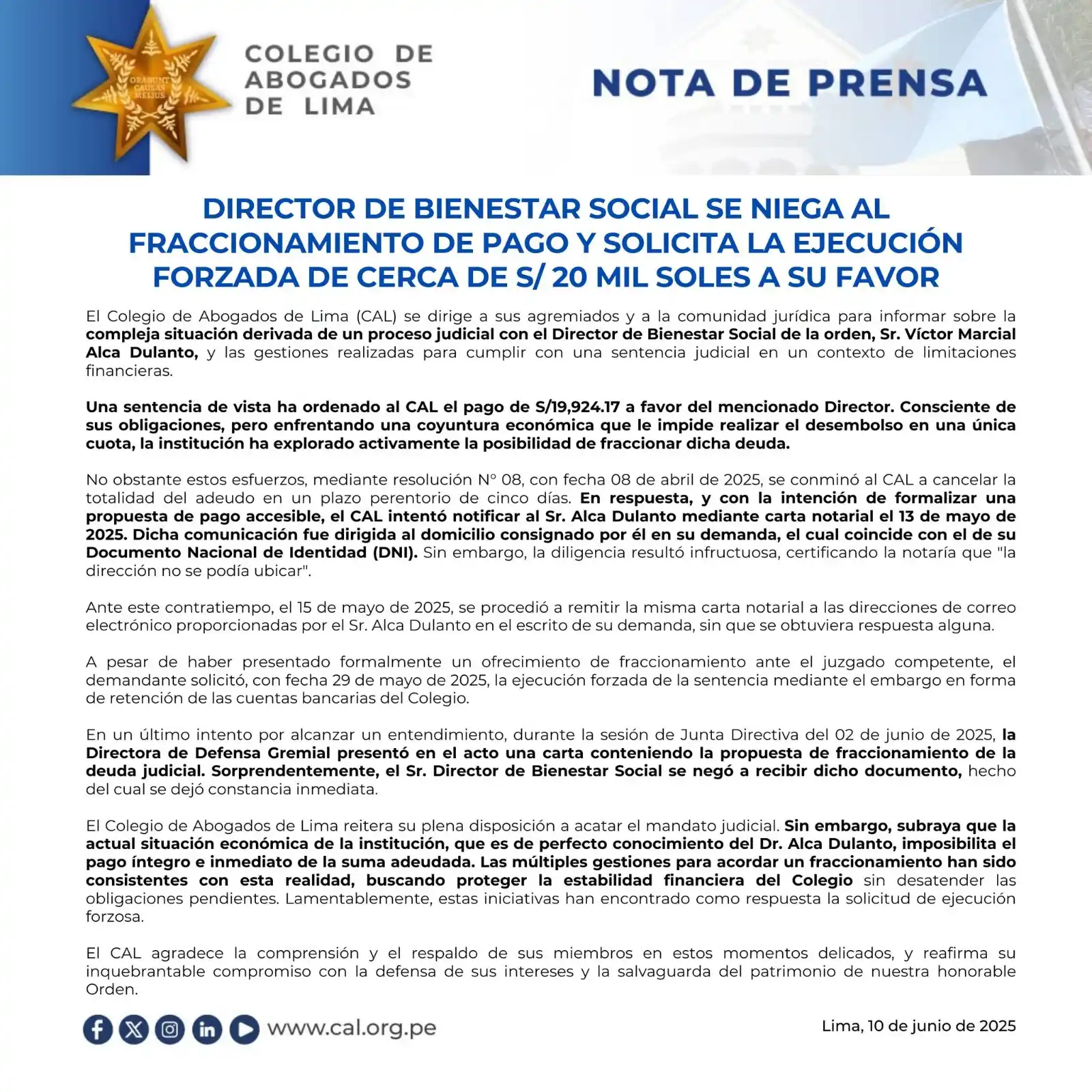 Image from Colegio de Abogados de Lima: *🔵📢<a class="text-blue-500 hover:underline cursor-pointer" href="/ha...