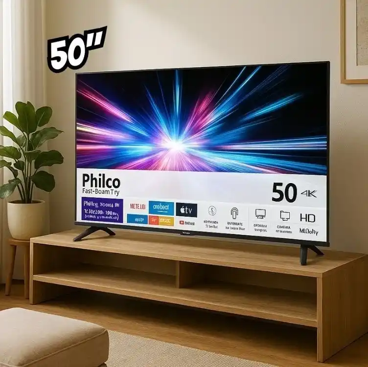 Image from OFERTÔMETRO 🛍️ cupons e promoções absurdas: 🚨 Oferta Mercado Livre Smart TV 50” Philco PTV50VA4REGB Roku TV LED ...