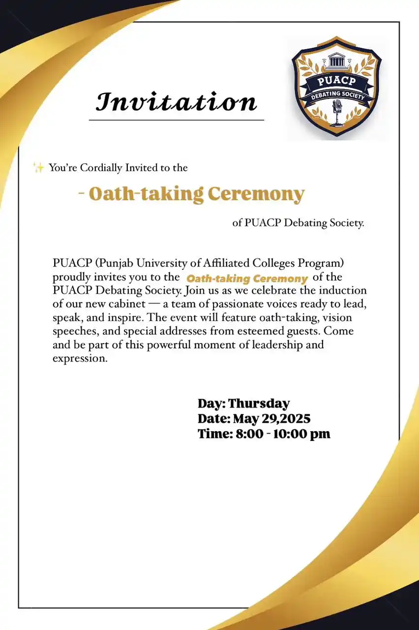 Image from PU AFFILIATED COLLEGES: 📢 *OFFICIAL INVITATION* 📢 *📯OATH CEREMONY – PRESIDENTIAL CABINET*...