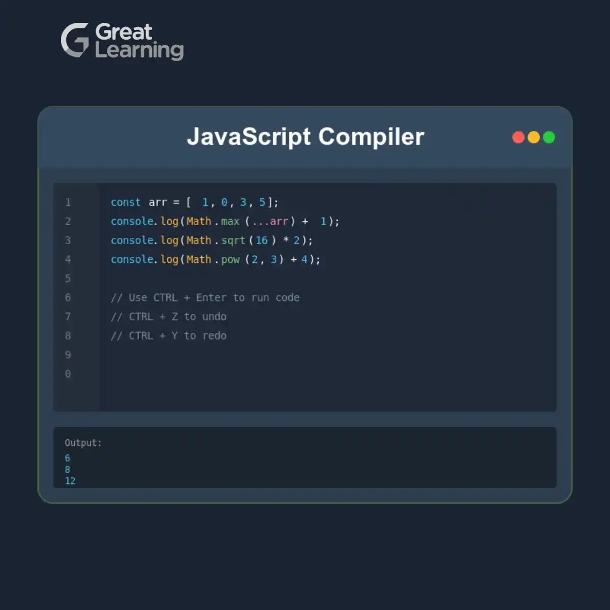 Image from Great Learning Academy: 🚀 Online JavaScript Compiler — Code Faster and Smarter! 🚀 Boost you...