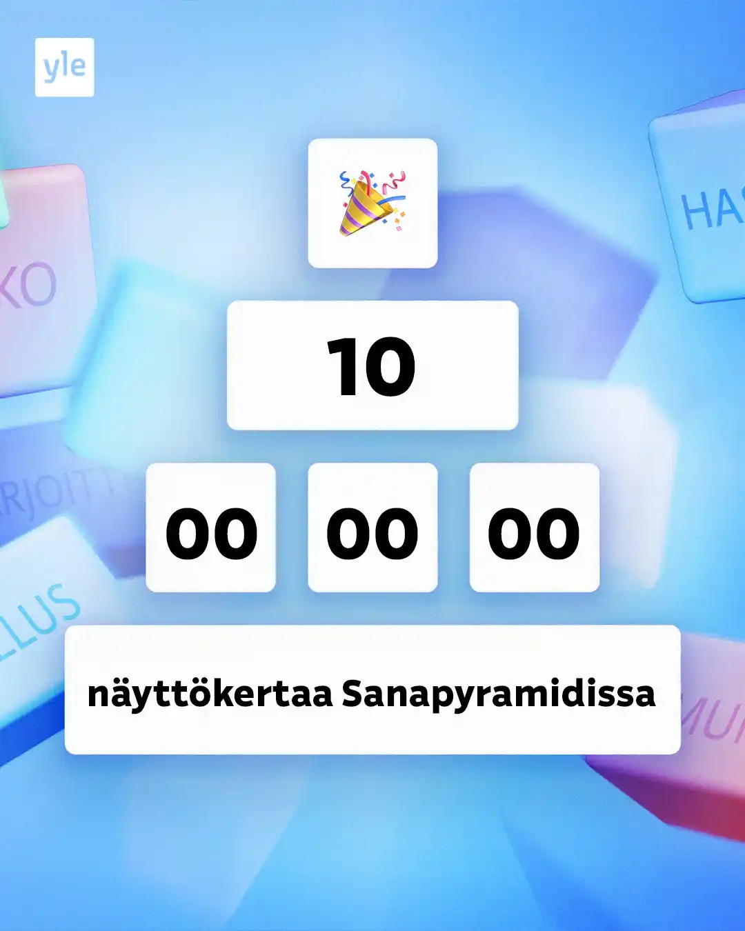 Image from Yle: Ootko sä pulmapelien mestari? Kai oot jo pelannut meidän Sanapyramidia...