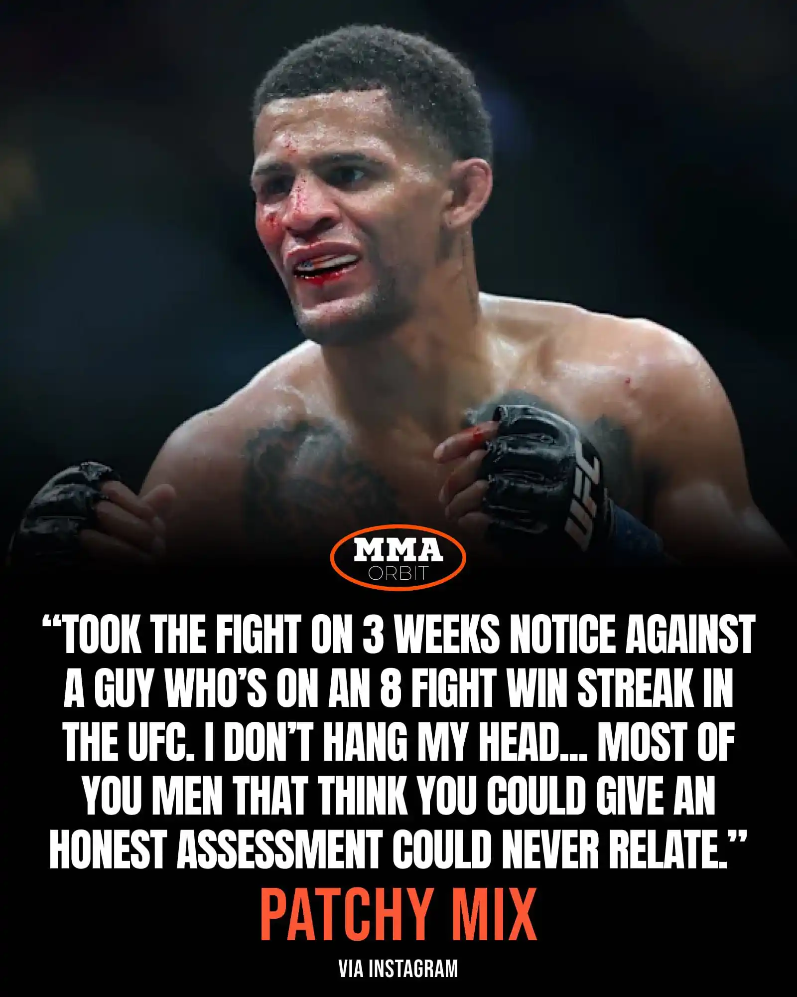 Image from MMA Orbit: Patchy Mix releases his first statement following his disastrous UFC d...