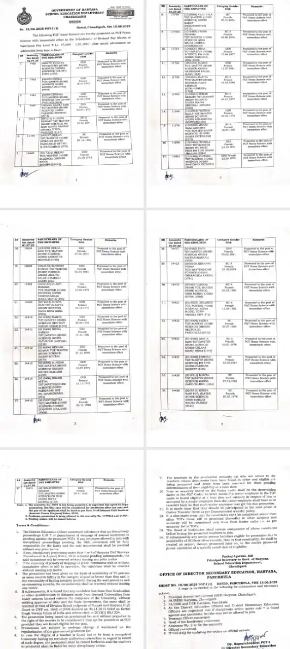 Image from ‼️ हरियाणा 🅝🅔🅦🅢 𝙐𝙋𝘿𝘼𝙏𝙀 ‼️: PGT Home Science Promotion...