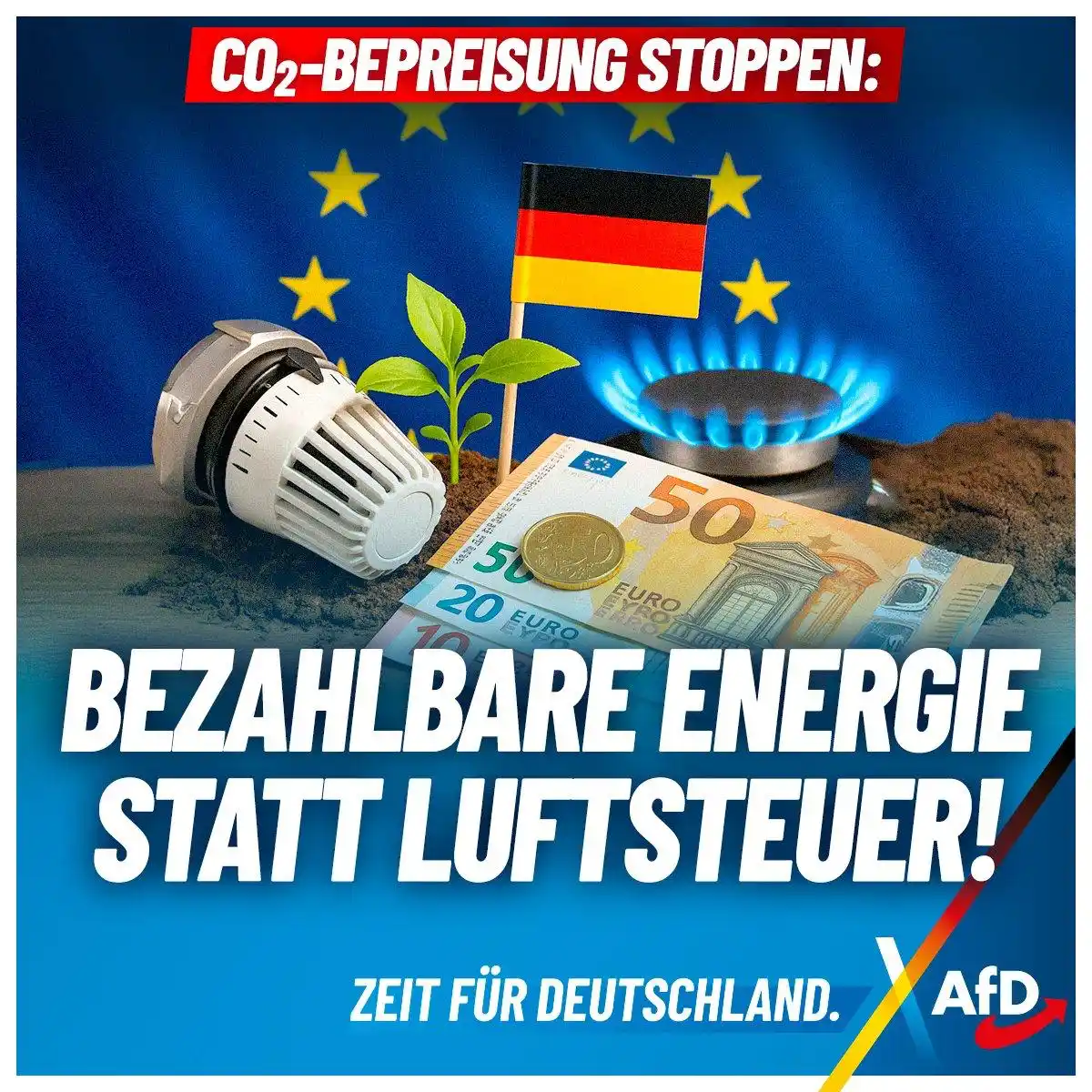 Image from AfD Bamberg: +++ CO₂-Bepreisung stoppen: Bezahlbare Energie statt Luftsteuer! +++ ...