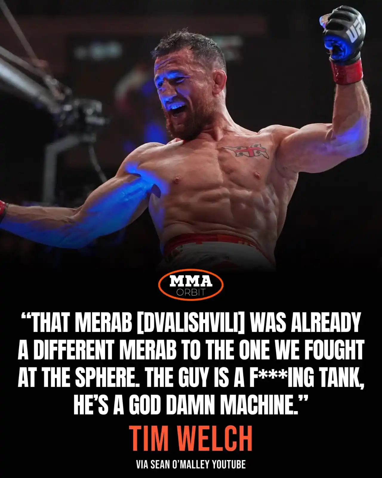 Image from MMA Orbit: Sean O’Malley’s coach, Tim Welch, says Merab Dvalishvili was a differe...