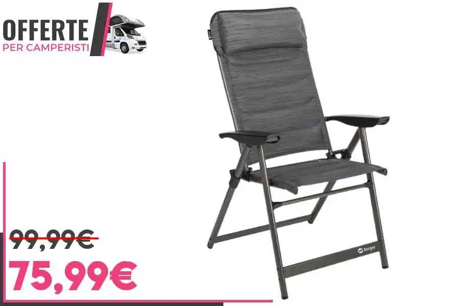 Image from OFFERTE per CAMPERISTI: *Sedia pieghevole Berger Slimline* 🎟 *Codice:* ```5INCAMPER``` 💰 *...
