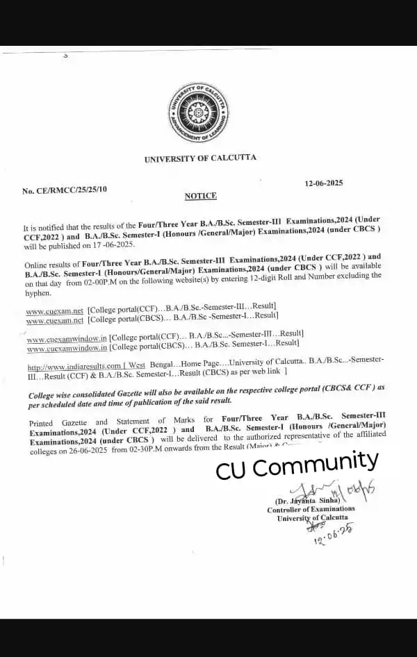 Image from ๐ฐ๐๐จ ๐๐ผ๐บ๐บ๐๐ป๐ถ๐๐ ๐ค: *Sem 3 CCF Result's Date* โ
...
