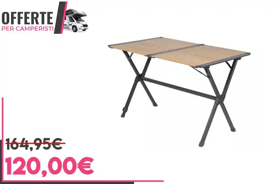 Image from OFFERTE per CAMPERISTI: *Tavolo con ripiano arrotolabile Bo-Camp Urban Outdoor Maryland in all...