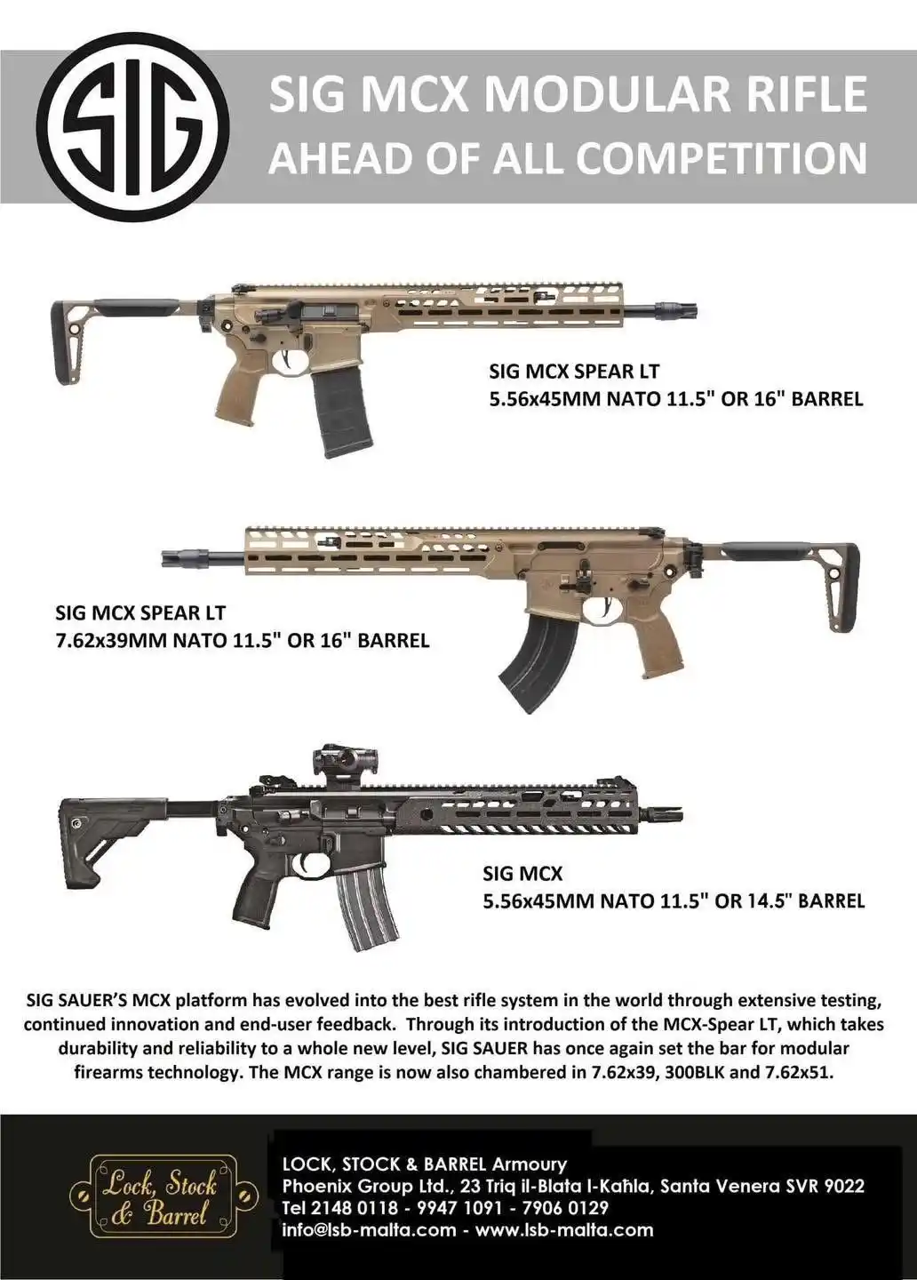 Image from LOCK, STOCK & BARREL ARMOURY: The SIG MCX in 5.56x45 is now the weapon system of choice for military...