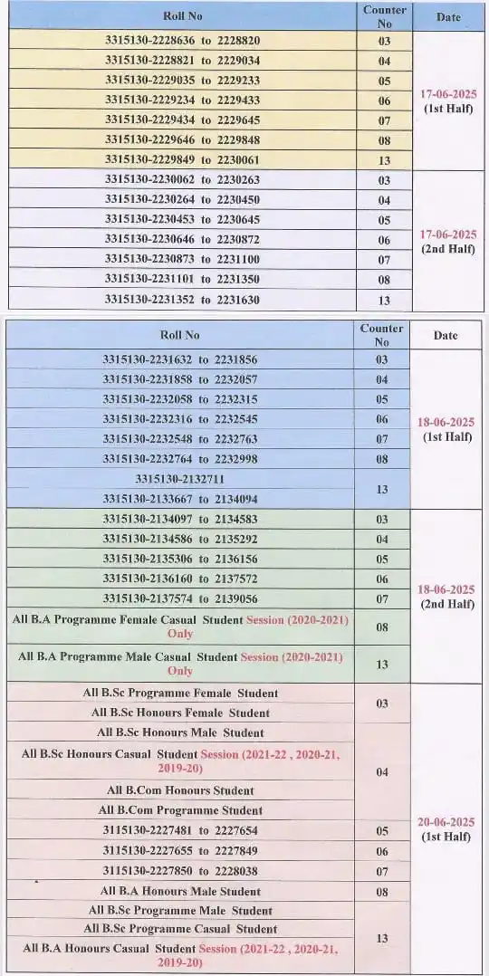 Ranaghat College Notice Board post