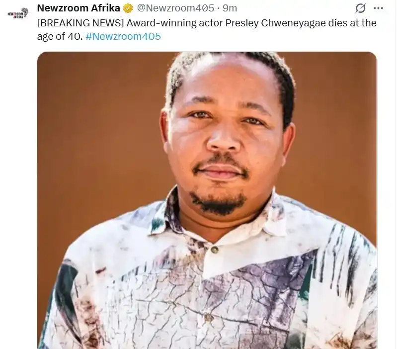 Image from DStv Namibia: *We are deeply saddened by the passing of a truly gifted talent, Presl...