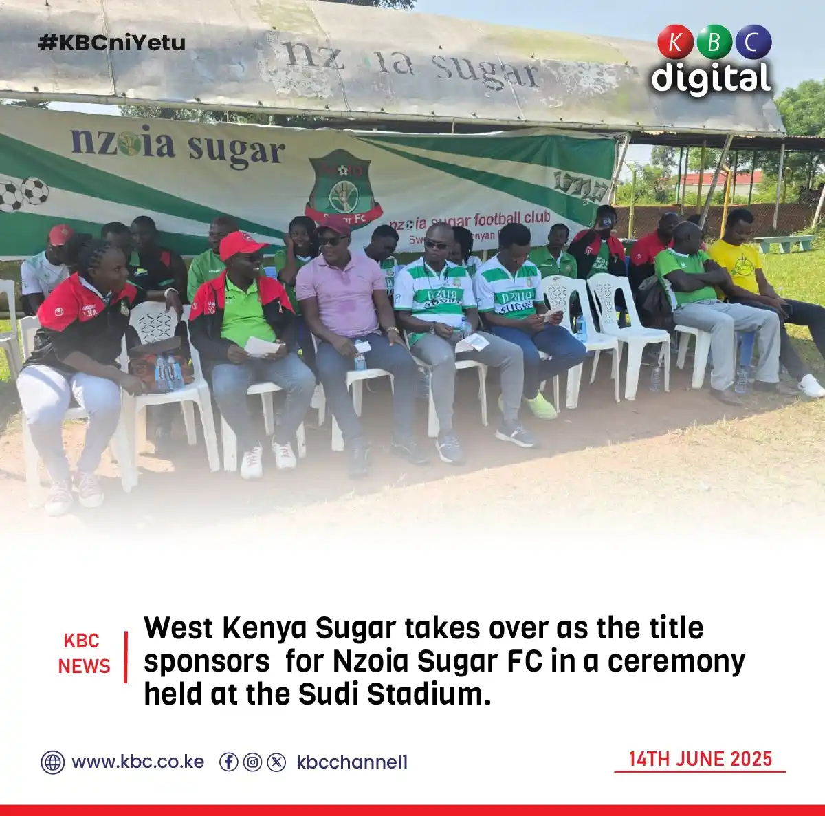 Image from KBC Digital: West Kenya Sugar takes over as the title sponsors for Nzoia Sugar FC ...