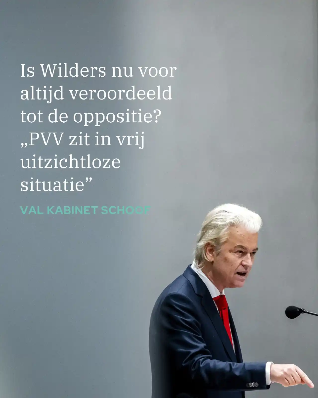 Image from Reformatorisch Dagblad: *Wilders* // Regeren is compromissen sluiten. Toen Wilders inzag dat j...