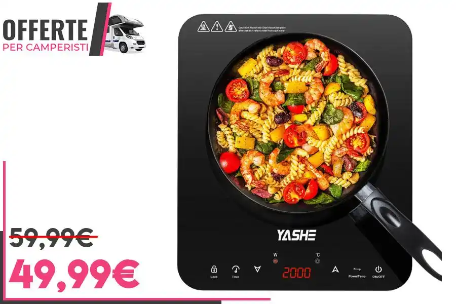 Image from OFFERTE per CAMPERISTI: *YASHE Piastra induzione – Piastra a induzione portatile a piano singo...