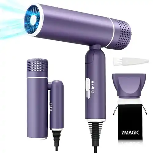 Image from Pirate Deals | Preisfehler, Angebote, Schnäppchen, Rabatte & Freebies: 7MAGIC Fön Haartrockner Föhn mit Konzentratordüse, Reisefön Klappbar, ...