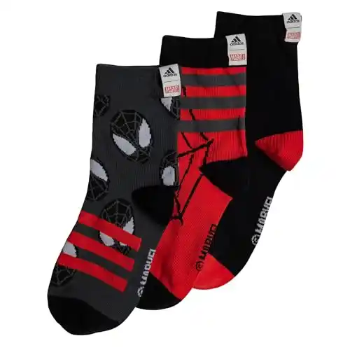 Image from Pirate Deals | Preisfehler, Angebote, Schnäppchen, Rabatte & Freebies: adidas Jungen Marvel Spider-Man Crew Socks 3 Pairs, Black/Grey Six/Gre...