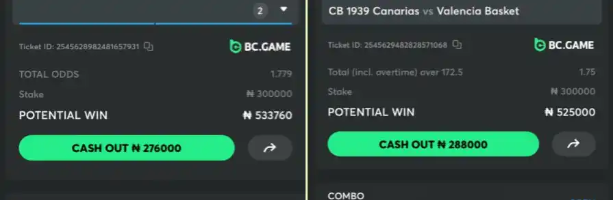 Image from Josh2Funny: *BET OF THE DAY TICKETS ON BC GAME! 💼* 🔹*BOOKING CODES:D8E4426 & 19...