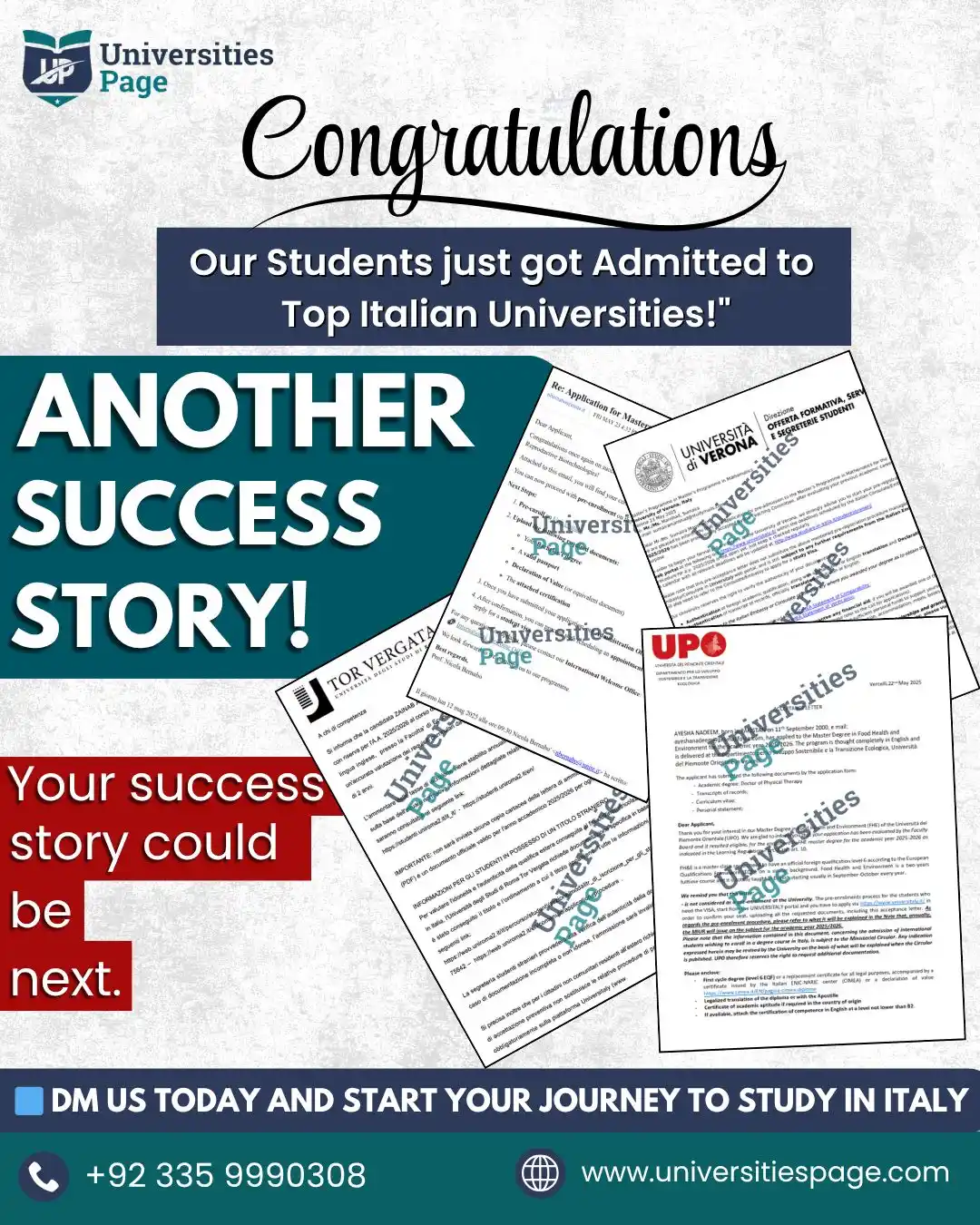 Image from Universities Page-Pakistan : 🎓 Big Congratulations! Our students have just secured admissions to t...