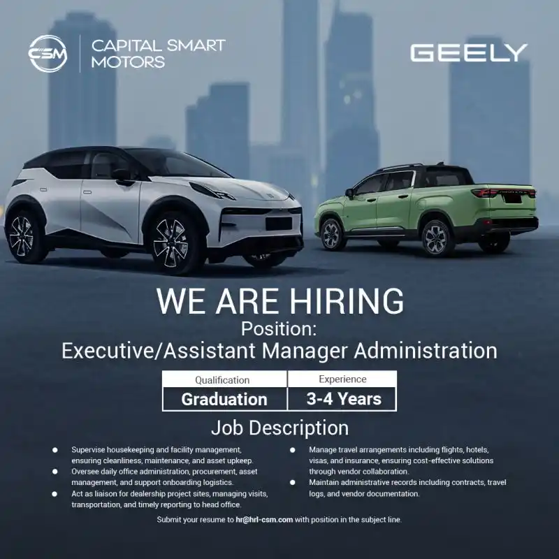 Image from Career Development Office -SSD: Career Opportunity Capital Smart Motors is looking for an Executive /...