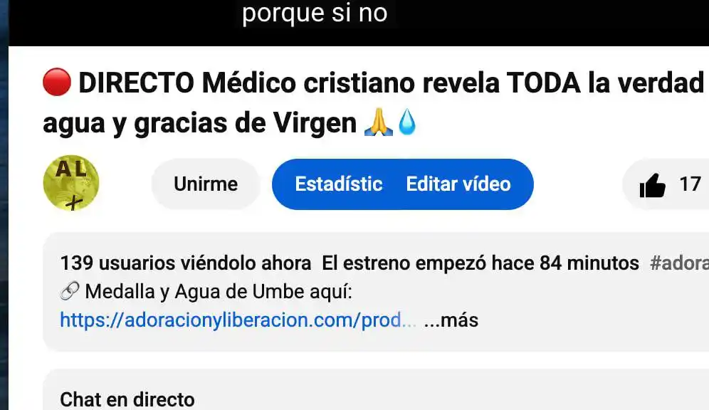 Image from ADORACIÓN Y LIBERACIÓN : ¡CASI 150 FAMILIAS SE REUNIERON AYER EN EL DIRECTO EN TORNO A LA VIRGE...