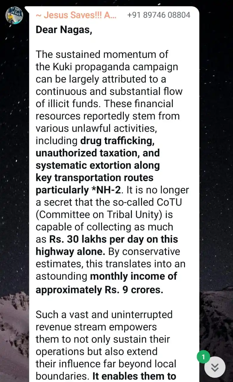 Image from KUKI INTERNATIONAL NEWS: *Dear Nagas,* The sustained momentum of the Kuki propaganda campaign ...