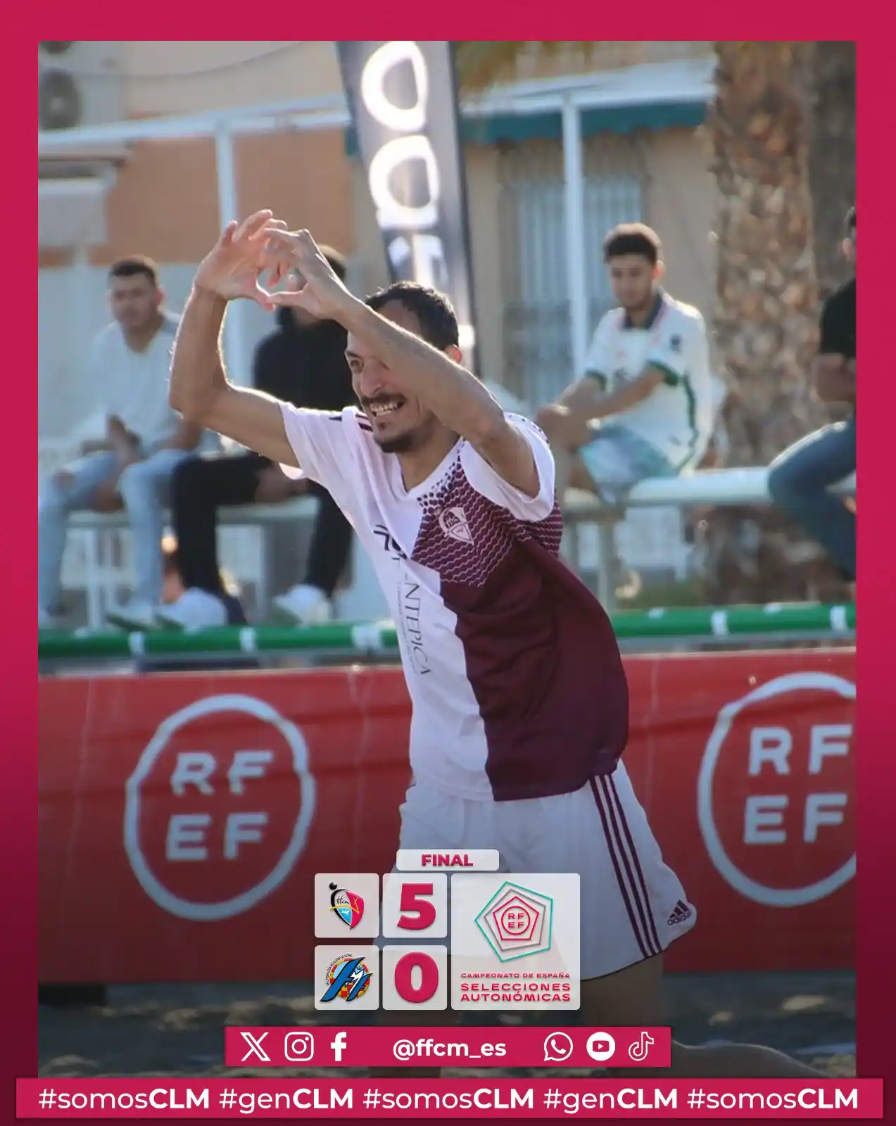 Image from FFCM: 🛡️ DI FÚTBOL PLAYA | ⬜️ CLM 5️⃣-0️⃣ MEL 🟦 36’ | ¡Victoria de la <a ...