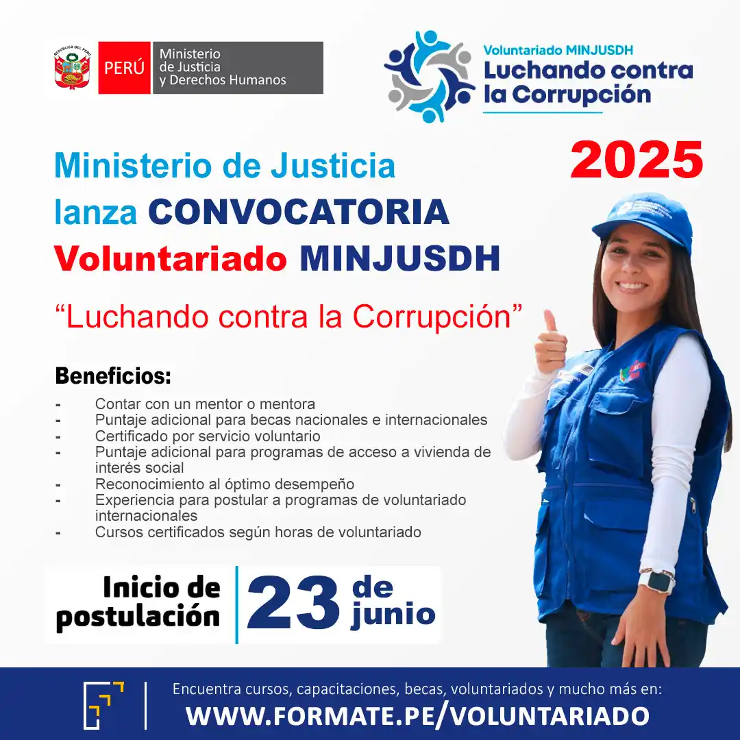 Image from Convocatorias Administración: Empleos - Prácticas - Capacitaciones: 📌El Ministerio de Justicia y Derechos Humanos lanza el Voluntariado ...