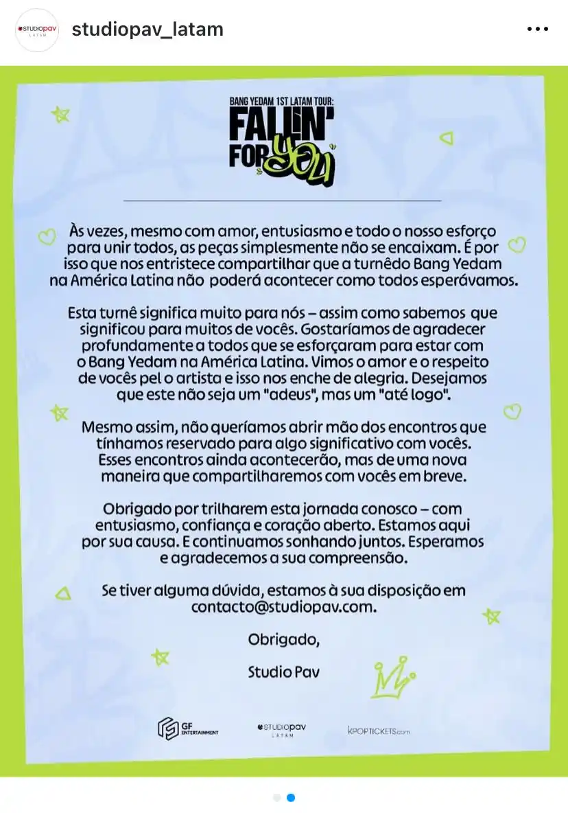 Image from Billboard Brasil - KPOP: Ele não vem mais! Um mês após anunciar o show no Brasil, *BANG YEDAM* ...
