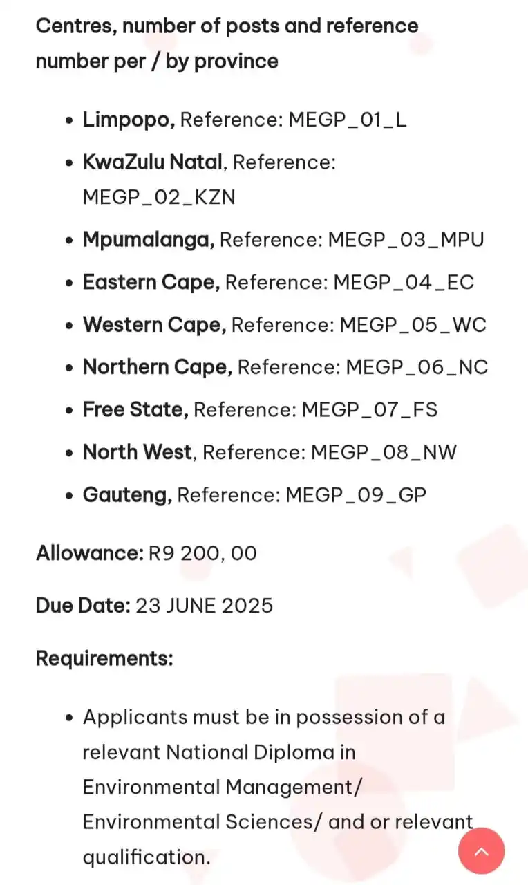 Image from Ghost-Lady Internships Channel: Expanded Public Works Programme: DFFE Internships Centres, number of ...