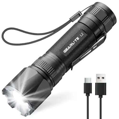 Image from Pirate Deals | Preisfehler, Angebote, Schnäppchen, Rabatte & Freebies: GEARLITE Taschenlampe Led Aufladbar, Superhelle Zoombare 2200 Lumen Mi...