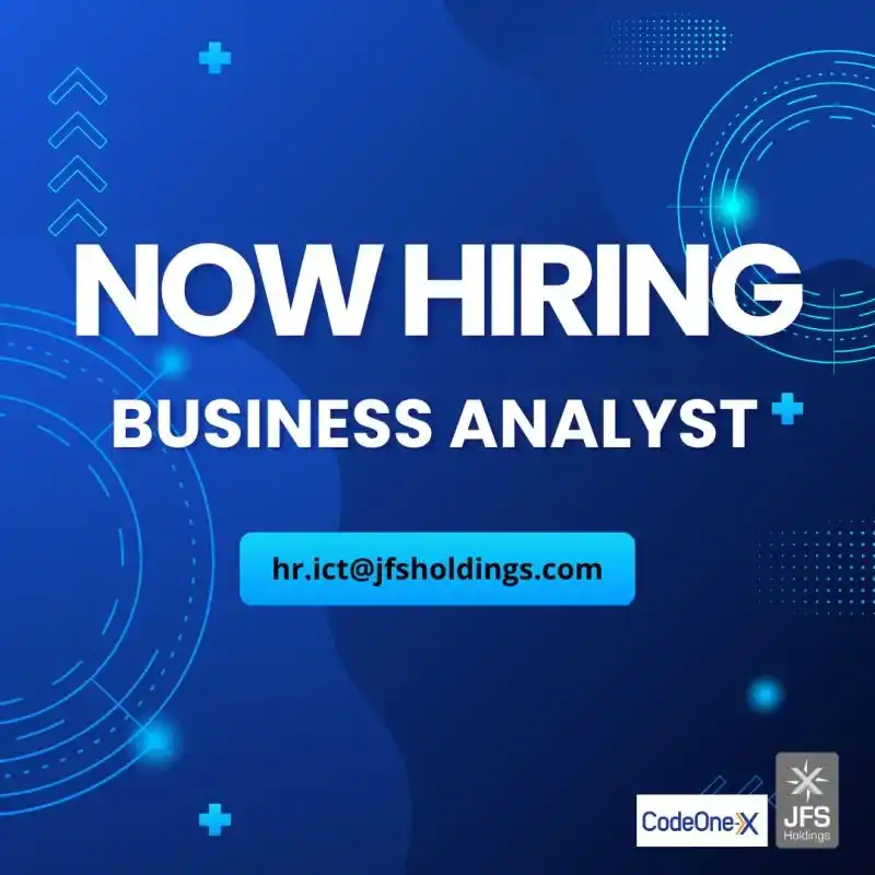 Image from Jobs & Interns: Hiring❗ Business Analyst hr.ict@jfsholdings.com'...