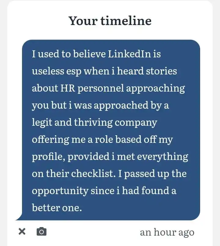 Image from Job Opportunities For Everyone: _I used to believe LinkedIn is useless esp when i heard stories about ...