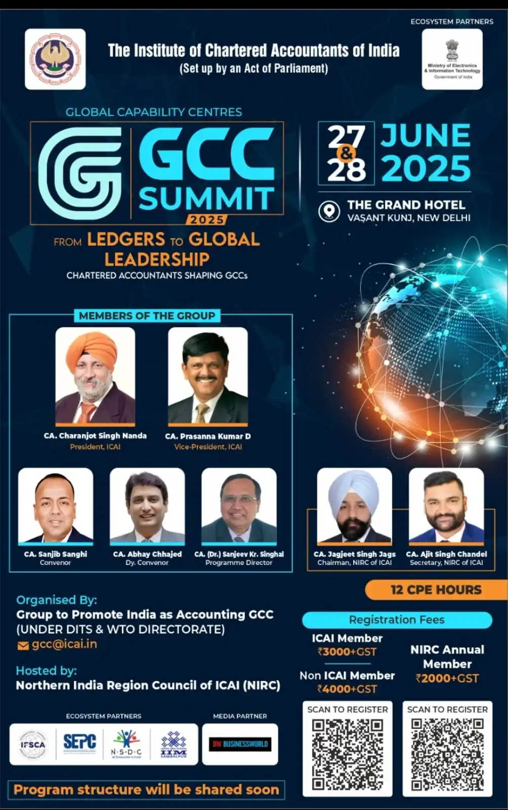 Image from NIRC of ICAI: 🌐 ICAI GCC Summit 2025 🌐 From Ledgers to Global Leadership Chartered...