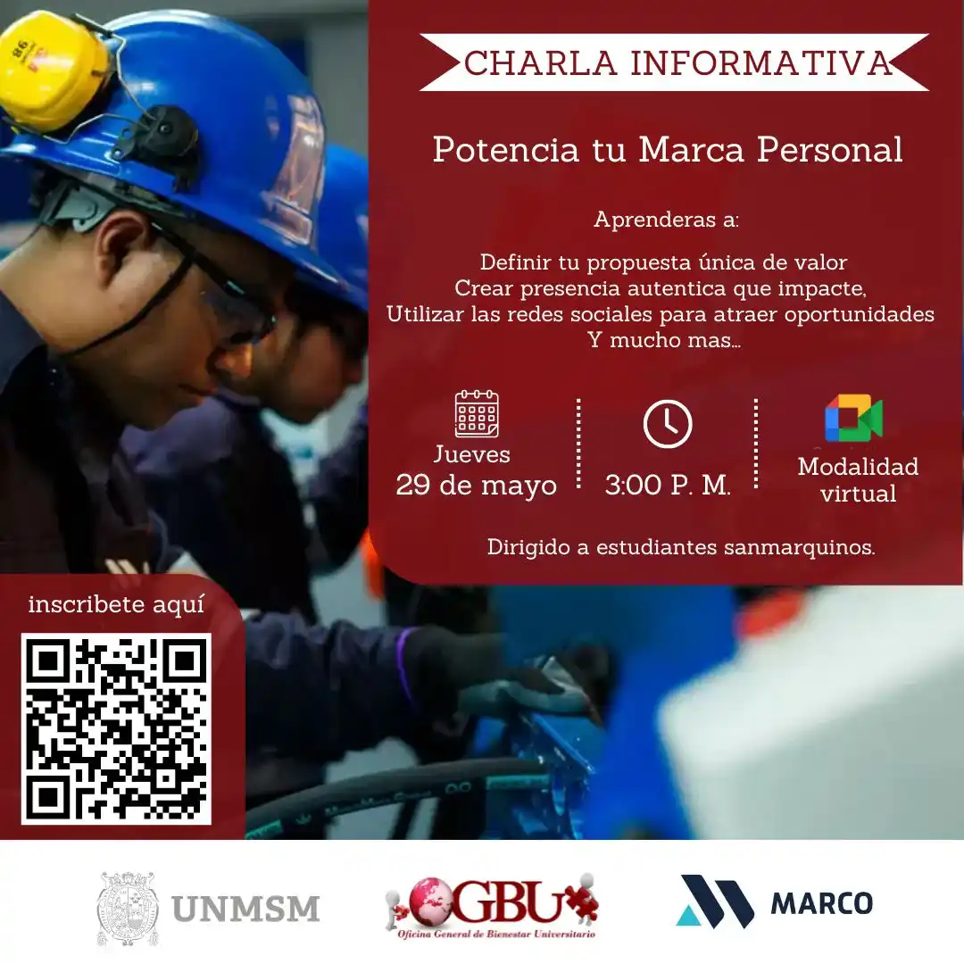 Image from Bolsa de Trabajo - UNMSM: 🎯 ¡Impulsa tu futuro profesional con San Marcos y Marco Peruana! 🎓🚀...