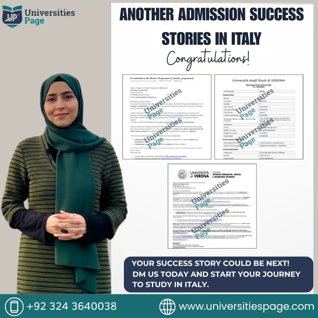 Image from Universities Page-Pakistan : 🇮🇹 *Congratulations to Our Successful Students!* Another milestone ...