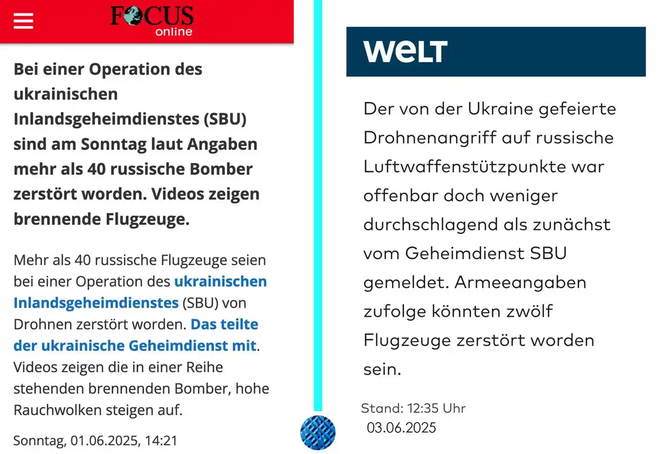 Image from Wenn Medien lügen: *Kiew muss Angaben zu „Operation Spinnennetz“ korrigieren* *Nur 9 stat...