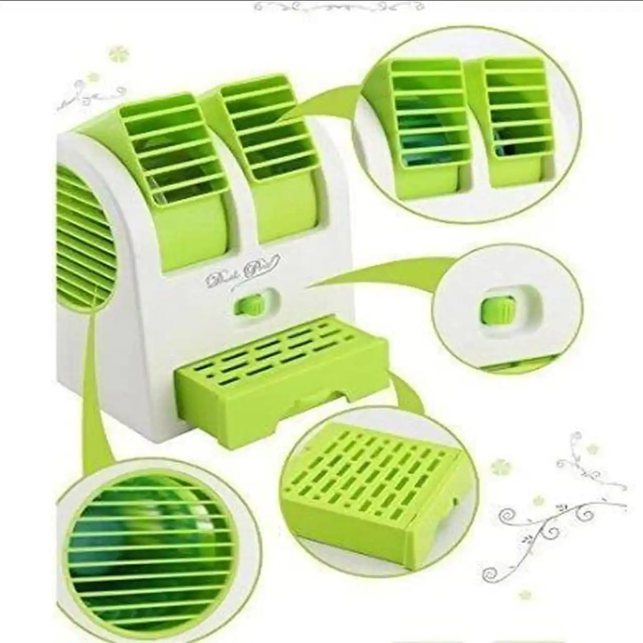 Image from BUYERZONE WHOLESALER: 🔶Mini Air Cooling Fan🔶 BZ- Mini Cooler AC USB and Battery Operated f...
