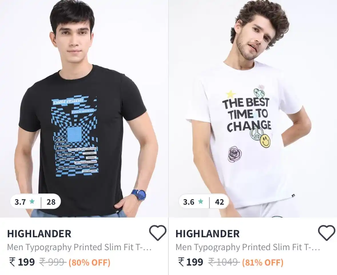 Image from Salelooter - Loot Deals: *Myntra : Upto 88% Off On Highlander Men's Clothing* https://myntr.st...