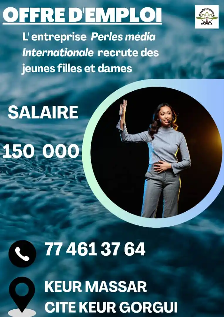 Image from ✨🇸🇳TOUT CE QUI SE PASSE AU SÉNÉGAL: 📢 OFFRE D’EMPLOI – PERLES MÉDIA INTERNATIONALE Vous êtes une jeune f...