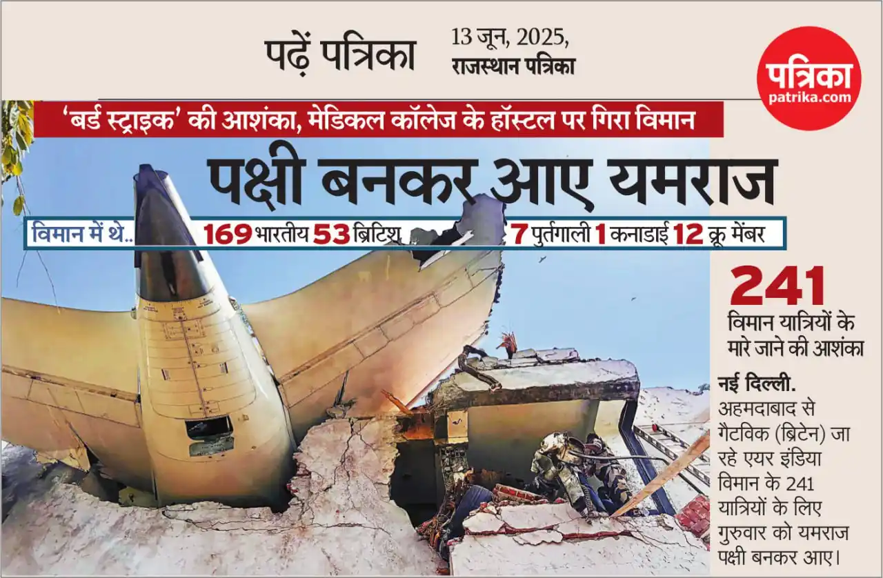 Image from Patrika: पक्षी बनकर आए यमराज <a class="text-blue-500 hover:underline cursor-poi...