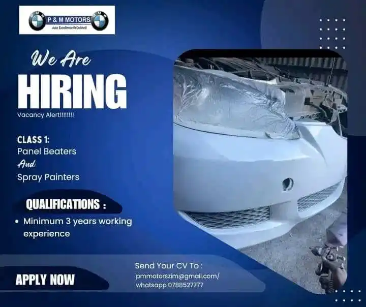 Image from Job Opportunities For Everyone: panel Beaters and Spray painters...