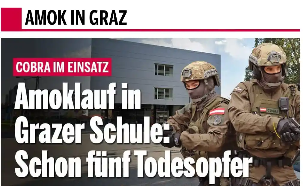 Image from Wenn Medien lügen: *++ Amoklauf in Graz ++ Bereits 5 Tote ++ Großaufgebot der Polizei* *...