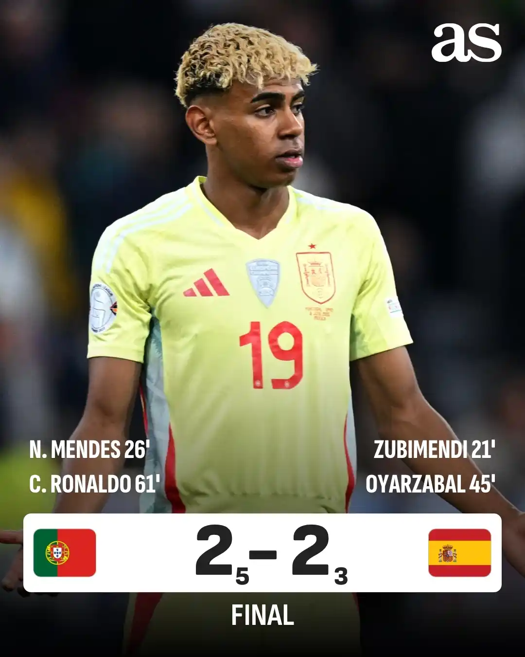 Image from Diario AS: 🚨 *Portugal nos deja sin triplete*   📝 La selección lusa gana la Nat...