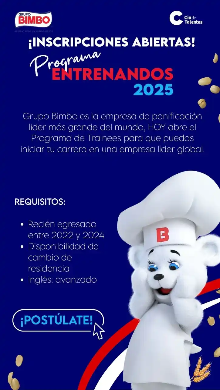 Image from Bolsa de Trabajo - UNMSM: 🍞 Programa Entrenandos 2025- BIMBO 🍞 <a class="text-blue-500 hover:u...