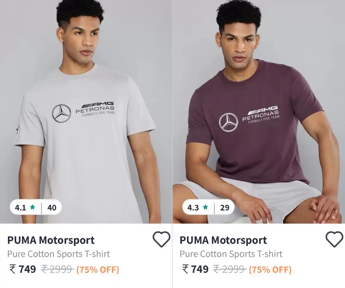 Image from Salelooter - Loot Deals: Puma Motorsports Clothing at Flat 75% off Men https://myntr.store/s/z...