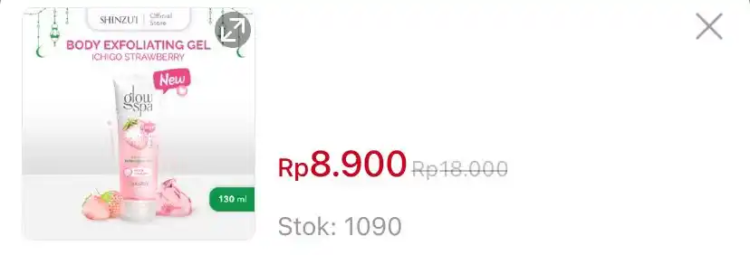 Image from KODE VOUCHER SHOPEE 🛒 : Shinzui Glow Spa Exfoliating Gel Ichigo 130ml https://s.shopee.co.id/7...