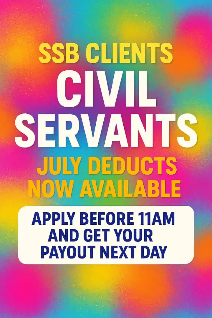 Image from GEALCS FASHION SHOP Channel: ✅ SSB Civil Servants — July deducts ready! Apply before 11AM for next ...