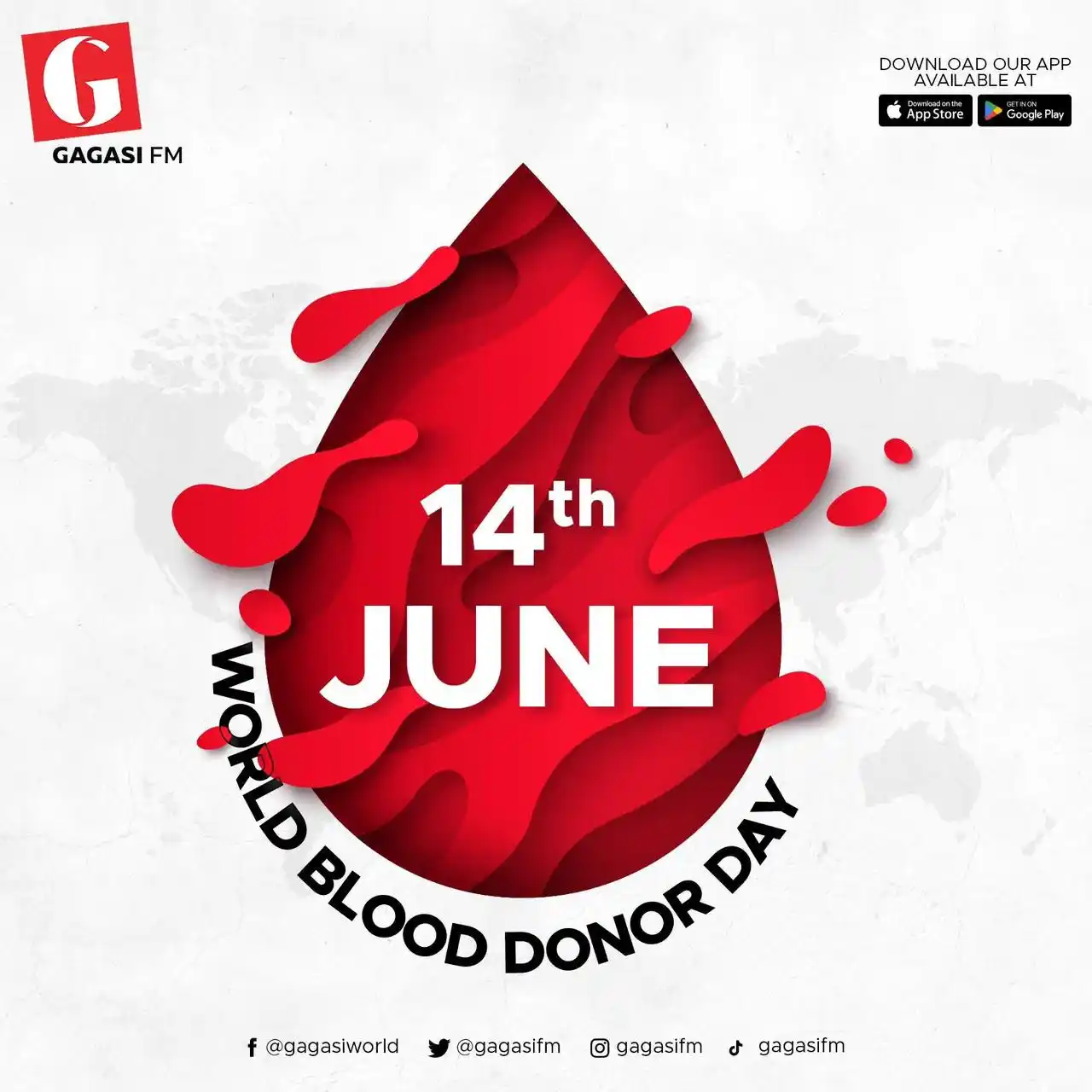 Image from Gagasi FM: 🩸 Today is World Blood Donor Day! A single donation ingasindisa abant...